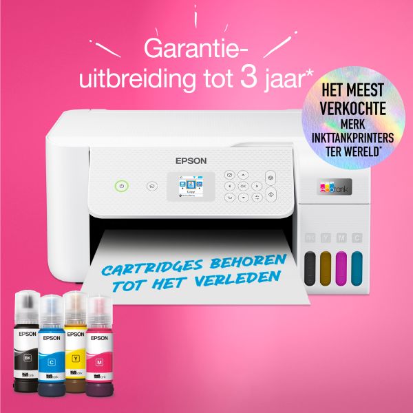 Epson EcoTank ET-2826 A4 multifunctionele Wi-Fi-printer met inkttank, inclusief tot 3 jaar inkt (C11CJ66406) Epson EcoTank ET-2826 A4 multifunctionele Wi-Fi-printer met inkttank, inclusief tot 3 jaar inkt (C11CJ66406)