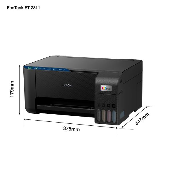 Epson EcoTank ET-2811 A4 multifunctionele Wi-Fi-printer met inkttank, inclusief tot 3 jaar inkt (C11CJ67404)