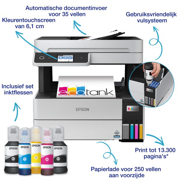 Epson EcoTank ET-5150 A4 multifunctionele Wi-Fi-printer met inkttank (C11CJ89402)