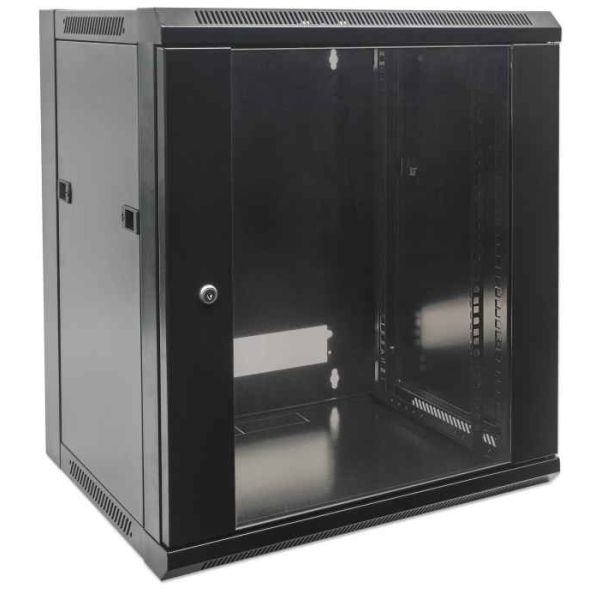Intellinet 19" netwerkkast wand (standaard), 15U, 600 mm diep, zwart, bouwpakket, max. 60 kg, bruikbare diepte 410 mm, metalen & glazen deur, afneembare zijpanelen, montagemateriaal niet inbegrepen (711951) Intellinet 19" netwerkkast wand (standaard), 15U, 600 mm diep, zwart, bouwpakket, max. 60 kg, bruikbare diepte 410 mm, metalen & glazen deur, afneembare zijpanelen, montagemateriaal niet inbegrepen (711951)
