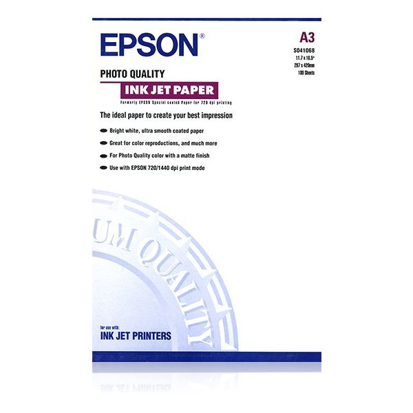 Epson Photo Quality Ink Jet Paper, DIN A3, 104g/m², 100 Vel (C13S041068)