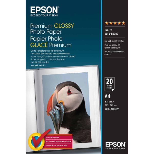 Epson Premium Glossy Photo Paper - A4 - 20 Vellen (C13S041287)