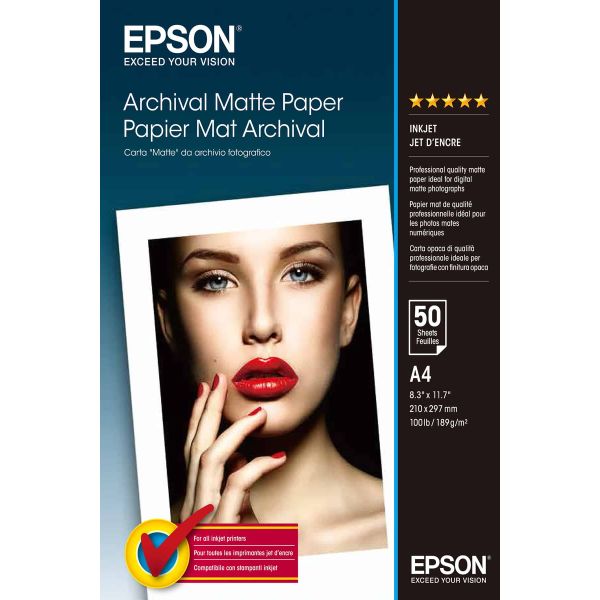 Epson Archival Matte Paper - A4 - 50 Vellen (C13S041342)