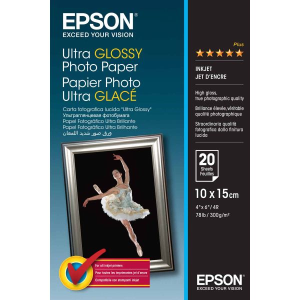 Epson Ultra Glossy Photo Paper - 10x15cm - 20 Vellen (C13S041926)