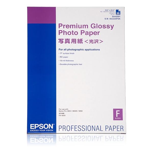 Epson Premium Glossy Photo Paper, DIN A2, 255g/m², 25 Vel (C13S042091)
