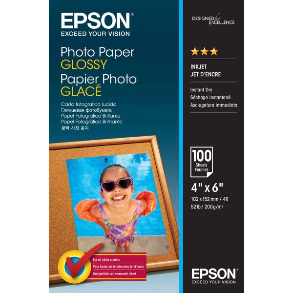 Epson Photo Paper Glossy - 10x15cm - 100 Vellen (C13S042548) Epson Photo Paper Glossy - 10x15cm - 100 Vellen (C13S042548)