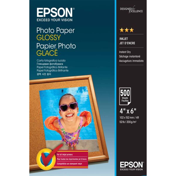Epson Photo Paper Glossy - 10x15cm - 500 Vellen (C13S042549) Epson Photo Paper Glossy - 10x15cm - 500 Vellen (C13S042549)