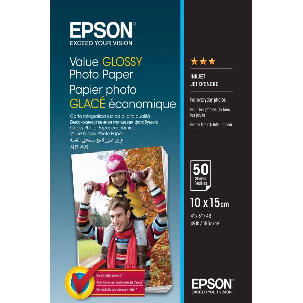 Epson Value Glossy Photo Paper - 10x15cm - 50 Vellen (C13S400038)