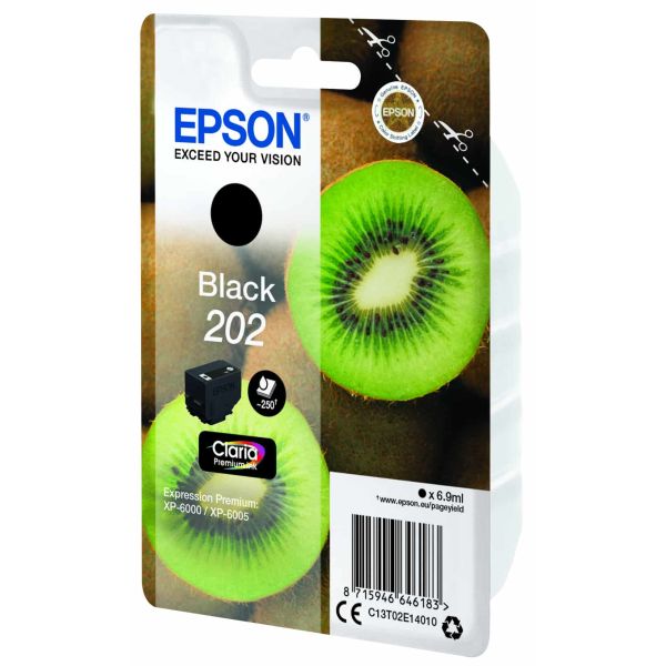 Epson Kiwi Singlepack Black 202 Claria Premium Ink (C13T02E14020)