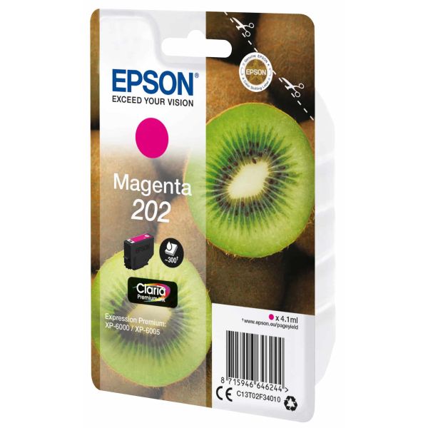 Epson Kiwi Singlepack Magenta 202 Claria Premium Ink (C13T02F34020)