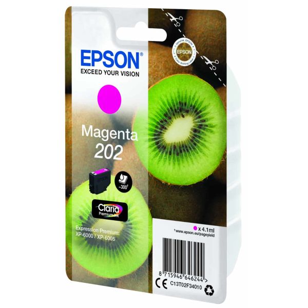 Epson Kiwi Singlepack Magenta 202 Claria Premium Ink (C13T02F34020)