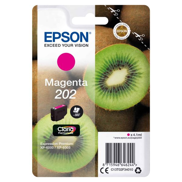 Epson Kiwi Singlepack Magenta 202 Claria Premium Ink (C13T02F34020)