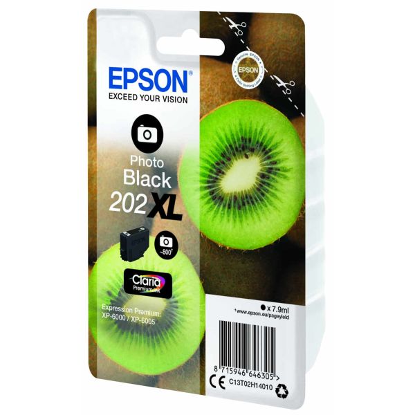 Epson Kiwi Singlepack Photo Black 202XL Claria Premium Ink (C13T02H14010)