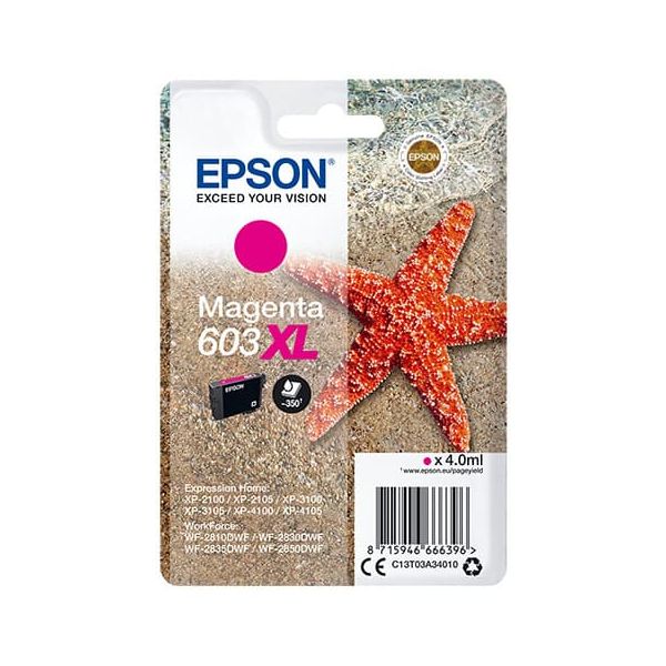 Epson Singlepack Magenta 603XL Ink (C13T03A34020)
