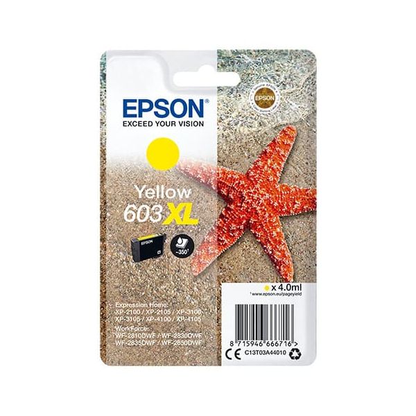 Epson Singlepack Yellow 603XL Ink (C13T03A44020) Epson Singlepack Yellow 603XL Ink (C13T03A44020)