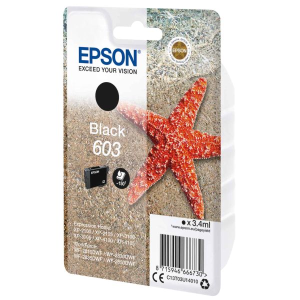 Epson Singlepack Black 603 Ink (C13T03U14020)