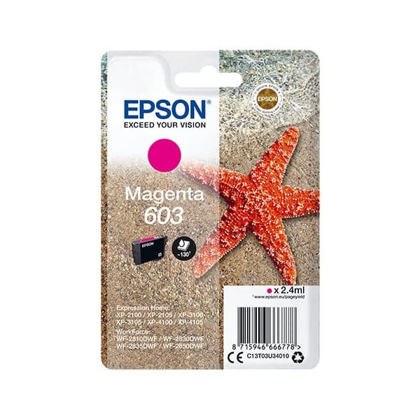 Epson Singlepack Magenta 603 Ink (C13T03U34010)