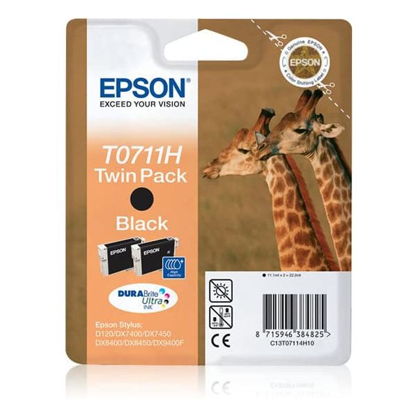 Epson Giraffe Dubbelpack T0711H DURABrite Ultra Ink (C13T07114H20)