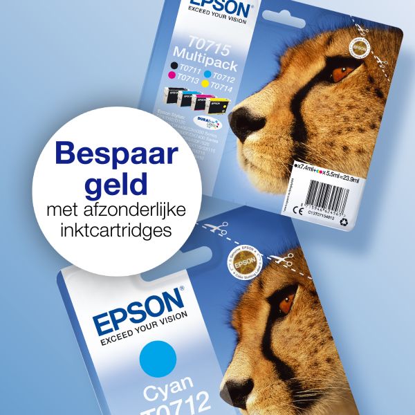 Epson Cheetah Singlepack Cyan T0712 DURABrite Ultra Ink (C13T07124022) Epson Cheetah Singlepack Cyan T0712 DURABrite Ultra Ink (C13T07124022)