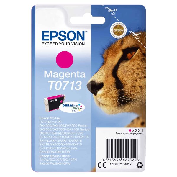 Epson Singlepack Magenta T0713 DURABrite Ultra Ink (C13T07134012) Epson Singlepack Magenta T0713 DURABrite Ultra Ink (C13T07134012)