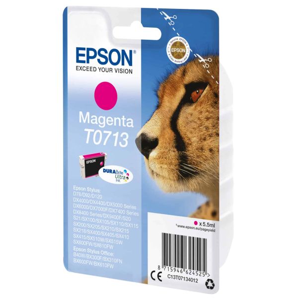 Epson Singlepack Magenta T0713 DURABrite Ultra Ink (C13T07134012)