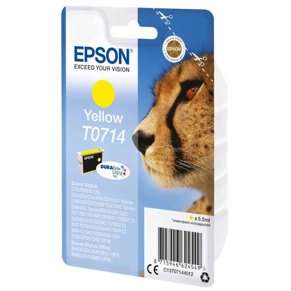 Epson Singlepack Yellow T0714 DURABrite Ultra Ink (C13T07144022)