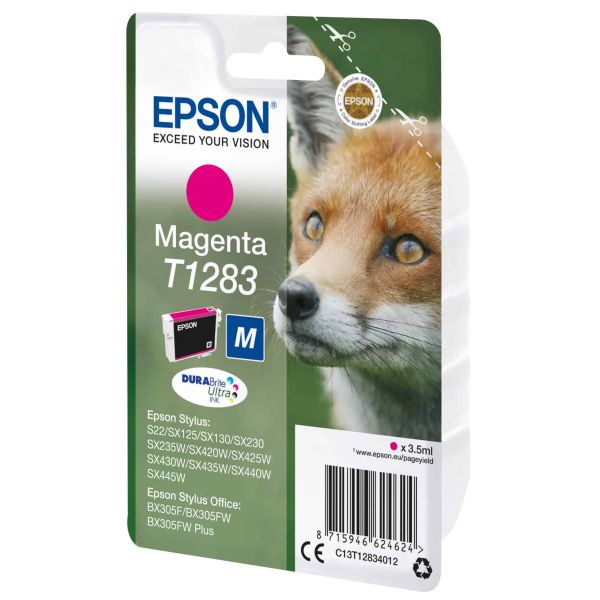 Epson Fox Singlepack Magenta T1283 DURABrite Ultra Ink (C13T12834012)