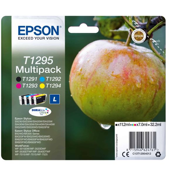 Epson Apple Multipack 4-kleur T1295 DURABrite Ultra Ink (C13T12954012) Epson Apple Multipack 4-kleur T1295 DURABrite Ultra Ink (C13T12954012)