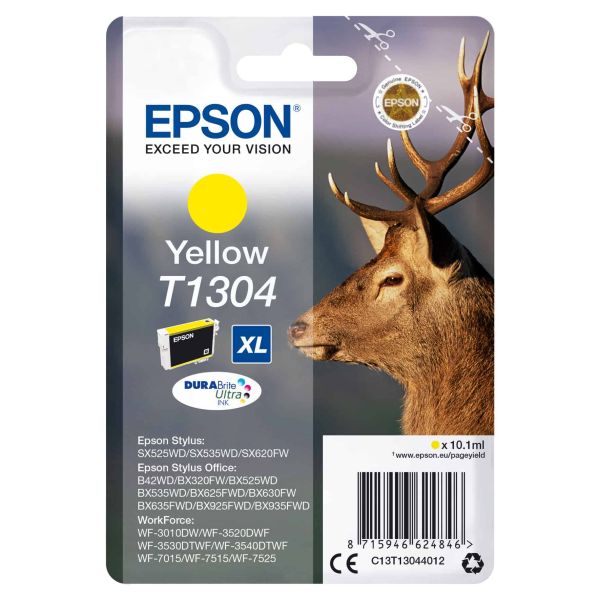 Epson Stag inktpatroon Yellow T1304 DURABrite Ultra Ink (C13T13044022) Epson Stag inktpatroon Yellow T1304 DURABrite Ultra Ink (C13T13044022)