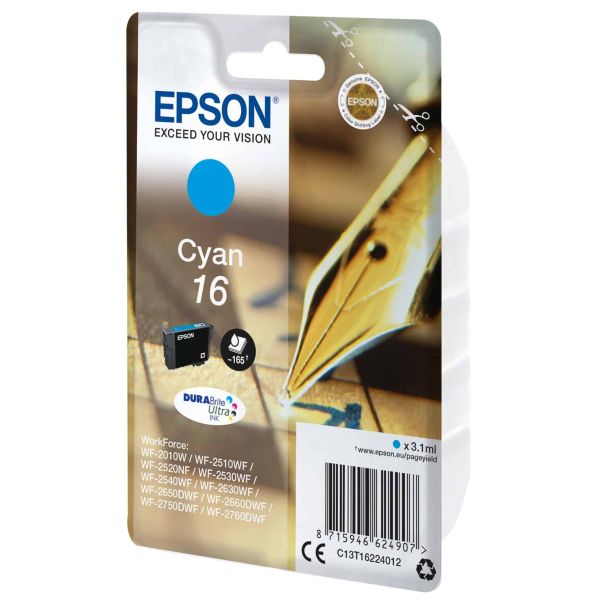 Epson Pen and crossword Singlepack Cyan16 DURABrite Ultra Ink (C13T16224022)