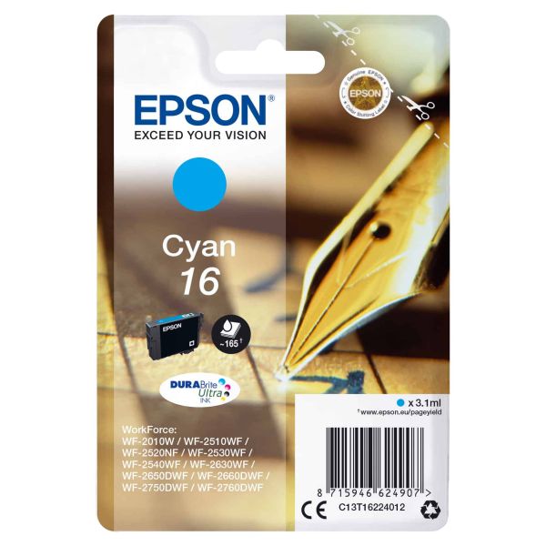 Epson Pen and crossword Singlepack Cyan16 DURABrite Ultra Ink (C13T16224022)