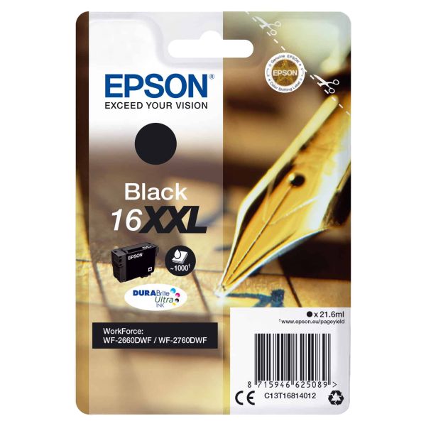 Epson Singlepack Black 16XXL DURABrite Ultra Ink (C13T16814022)