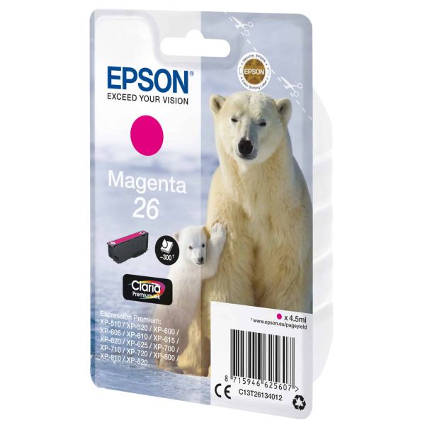 Epson Polar bear Singlepack Magenta 26 Claria Premium Ink (C13T26134012)