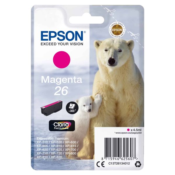 Epson Polar bear Singlepack Magenta 26 Claria Premium Ink (C13T26134012)