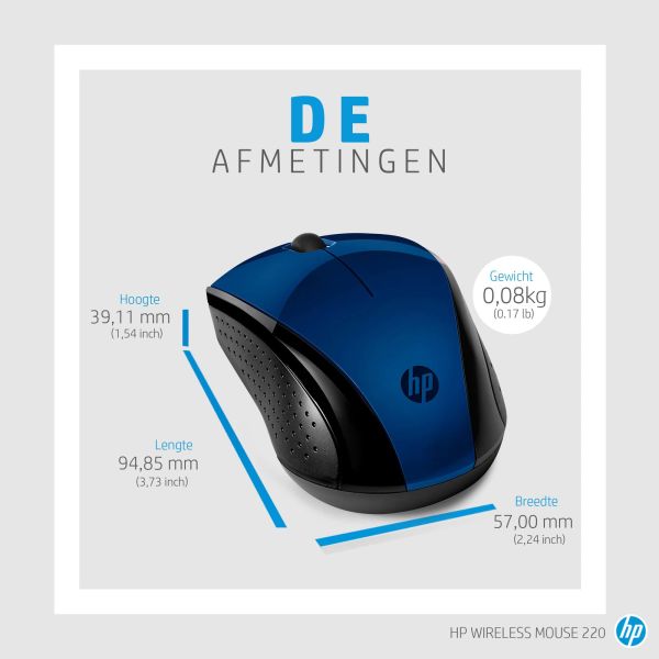 HP draadloze muis 220 (lumiereblauw) (7KX11AA)