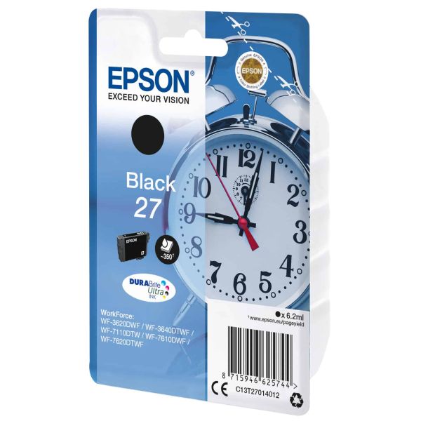 Epson Alarm clock Singlepack Black 27 DURABrite Ultra Ink (C13T27014022)