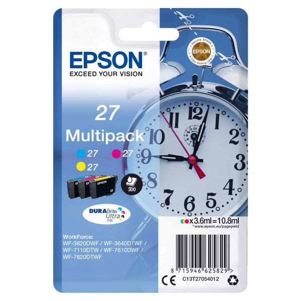 Epson Alarm clock Multipack 3-colour 27 DURABrite Ultra Ink (C13T27054012) Epson Alarm clock Multipack 3-colour 27 DURABrite Ultra Ink (C13T27054012)