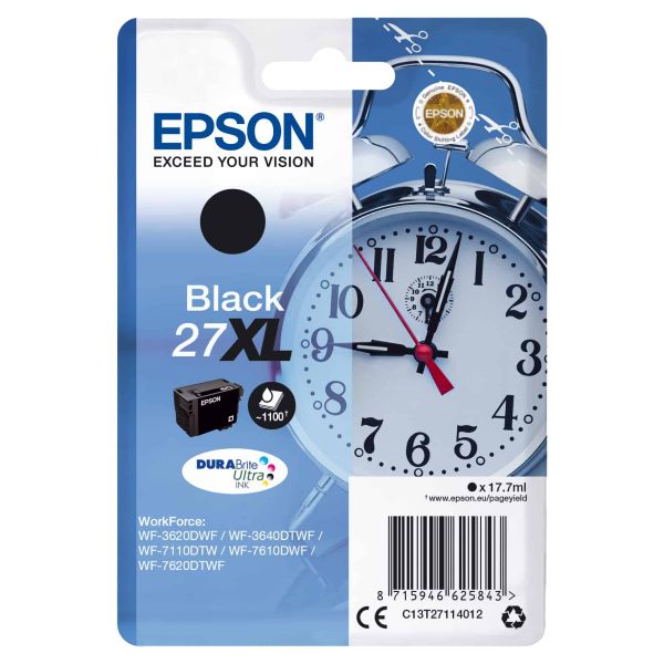 Epson Alarm clock Singlepack Black 27XL DURABrite Ultra Ink (C13T27114012) Epson Alarm clock Singlepack Black 27XL DURABrite Ultra Ink (C13T27114012)