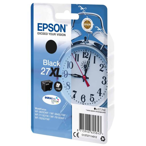Epson Alarm clock Singlepack Black 27XL DURABrite Ultra Ink (C13T27114012)