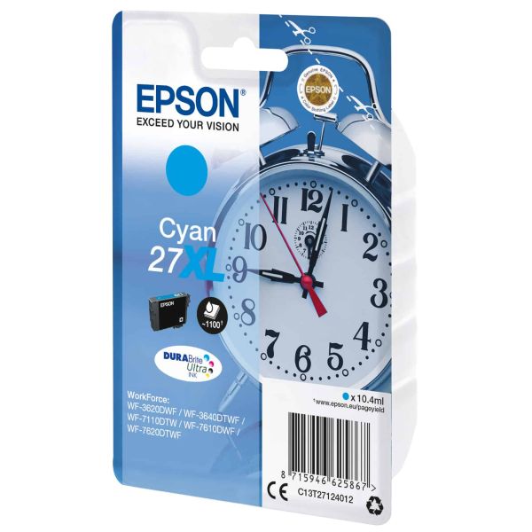 Epson Alarm clock Singlepack Cyan 27XL DURABrite Ultra Ink (C13T27124012)