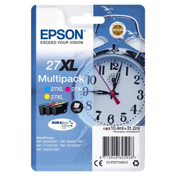 Epson Alarm clock Multipack 3-colour 27XL DURABrite Ultra Ink (C13T27154022)