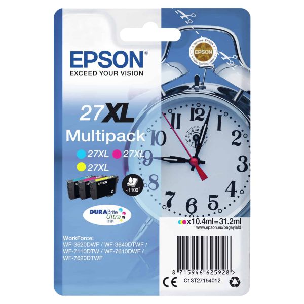 Epson Alarm clock Multipack 3-colour 27XL DURABrite Ultra Ink (C13T27154022)