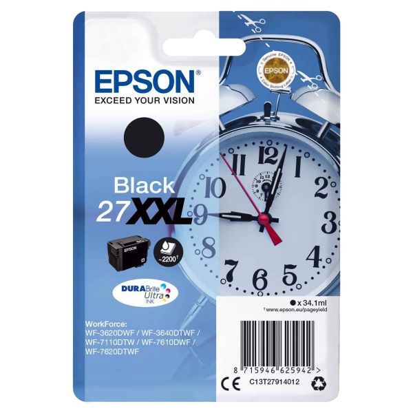 Epson Singlepack Black 27XXL DURABrite Ultra Ink (C13T27914022) Epson Singlepack Black 27XXL DURABrite Ultra Ink (C13T27914022)