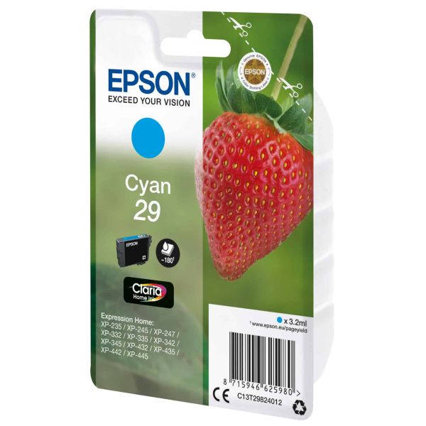 Epson Strawberry Singlepack Cyan 29 Claria Home Ink (C13T29824022)