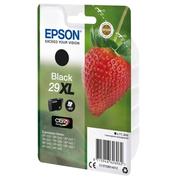 Epson Strawberry Singlepack Black 29XL Claria Home Ink (C13T29914012)