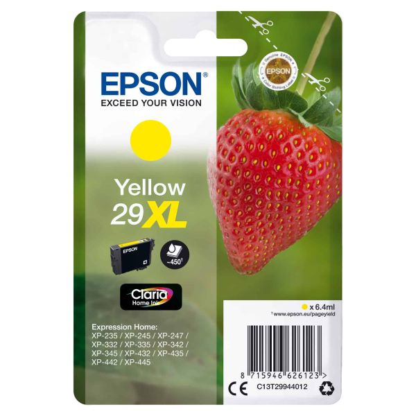 Epson Strawberry Singlepack Yellow 29XL Claria Home Ink (C13T29944022) Epson Strawberry Singlepack Yellow 29XL Claria Home Ink (C13T29944022)