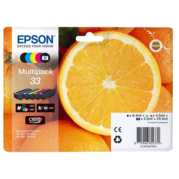 Epson Oranges Multipack 5-colours 33 Claria Premium Ink (C13T33374011) Epson Oranges Multipack 5-colours 33 Claria Premium Ink (C13T33374011)