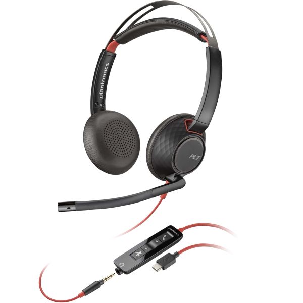 POLY Blackwire 5220 stereo USB-C-headset + 3,5 mm stekker + USB-C/A-adapter (bulk) (8X231A6) POLY Blackwire 5220 stereo USB-C-headset + 3,5 mm stekker + USB-C/A-adapter (bulk) (8X231A6)