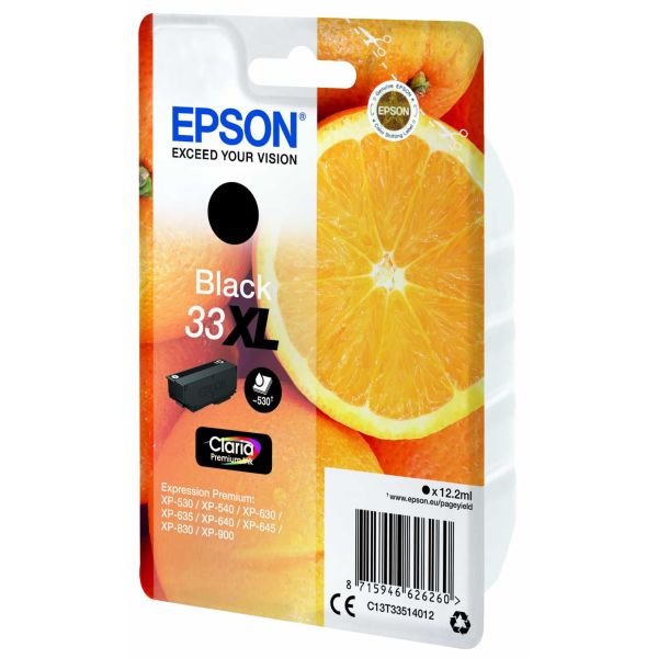 Epson Oranges Singlepack Black 33XL Claria Premium Ink (C13T33514022)