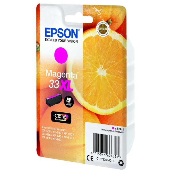 Epson Oranges Singlepack Magenta 33XL Claria Premium Ink (C13T33634022)